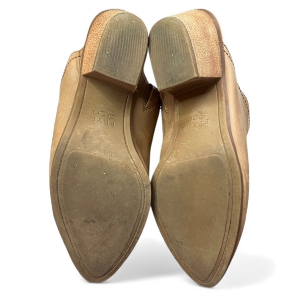 Frye Jacy Tan Leather Mules boho western leather pointed toe scandi girl - Picture 6 of 7